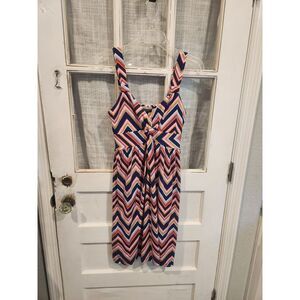 Allison Brittney Multi Color Chevron‎ Stripe Tank Top Dress